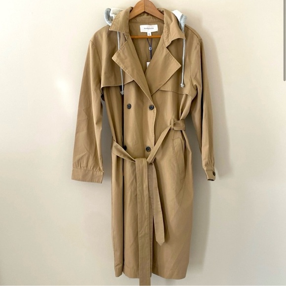 POPSUGAR Hooded Chambray Trench Coat - Picture 2 of 8